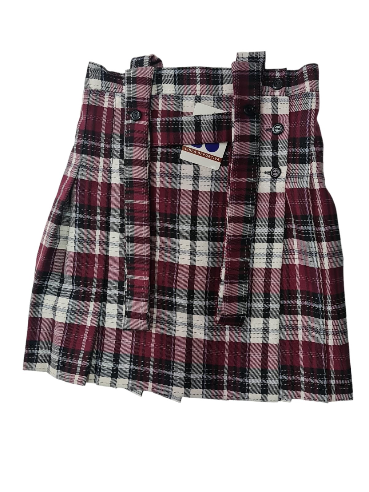 falda plisada cuadros burdeos