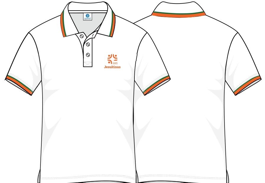 polo manga larga blanco rayado jesuitinas c 403 infantil primaria eso y bachillerato